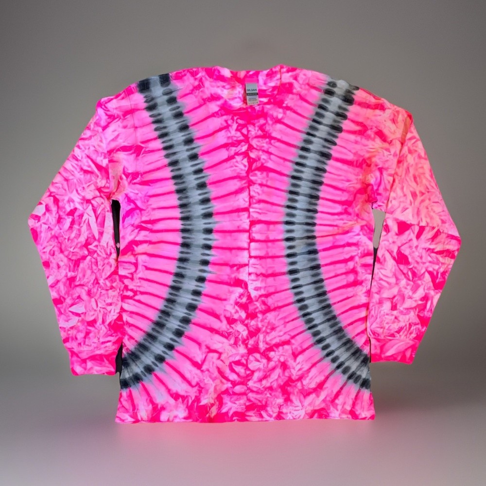 *New* 2XL – Sm Handmade Tie Dye, Pink Black Bender, Crew or V-Neck