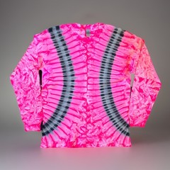 *New* 2XL – Sm Handmade Tie Dye, Pink Black Bender, Crew or V-Neck