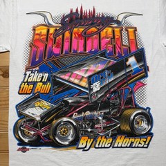 Vintage 2003 Sammy Swindell Racing Sprint Car Sports Autographed T-Shirt Medium