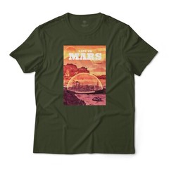 Life In Mars Sci-Fi Retro Art Aesthetic Graphic T-Shirt Lightweight Cotton