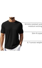Men’s T-Shirt Short Sleeve Casual Solid Color Crew Neck Slim T-Shirt 100% Cotton