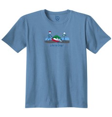 Life is Crap Big Bass Fishing Fisherman Gift Mens Short Sleeve Crewneck Tee