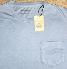 NEW PETER MILLAR, MEN’S MEDIUM, CROWN COMFORT BLUE POCKET👕T-SHIRT, MSRP $65.00!