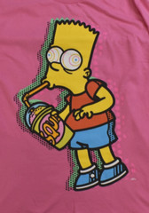 Neff x The Simpsons Mens Bart All Syrup Super Squishee Pink Shirt New M, L, XL