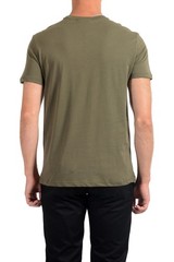 Roberto Cavalli Men’s Olive Green Graphic Print Crewneck T-Shirt US 2XL IT 56