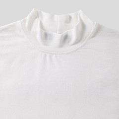 New Mens T-Shirt Short Sleeve Basic Mock Turtleneck Slim Fit Pullover Solid Tops