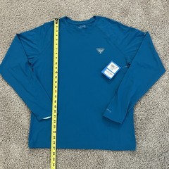 NEW Columbia PFG Shirt Wild Cast Sun Shirt UPF Omni-Shade Blue Mens Size MEDIUM
