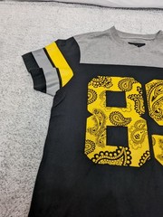 Maxi Milian New York Shirt Jersey Mens Black & Yellow Short Sleeve Paisley Large