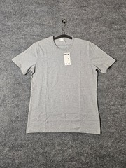 ASKET T-Shirt Gray Premium Organic Cotton Size Large Long Basic Crewneck