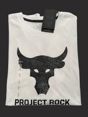 Under Armour Project Rock Brahma Bull White T-Shirt Men’s Sz M / L / XL / 2XL