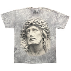 The Mountain Jesus Crown of Thorns T Shirt Mens L Gray Tie Dye Graphic Y2K Tee