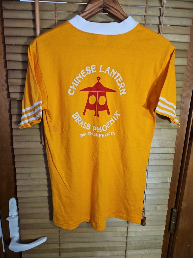 True Vintage 70s 80s Chinese Lantern Brass Phoenix Nightclub Promo Tee T Shirt S