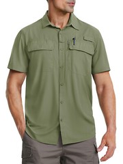 UPF 50+ Sun Shirt Quick Dry Cool Hiking Shirt Short Sleeve Outdoor Casual Work T