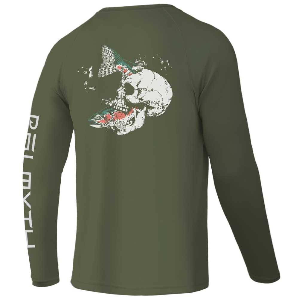 Fishing Shirts for Men Long Sleeve UPF 50+ T Shirt Sun Protection Tee (Milita…
