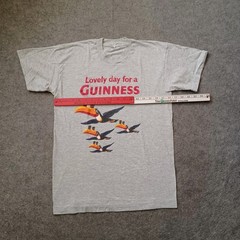 Vtg Guinness T Shirt Mens M Gray Toucan Lovely Day For A Beer Single Stitch 90s