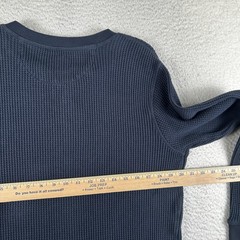 Flint And Tinder Shirt Mens Large Waffle Thermal Henley Long Sleeve Navy Blue