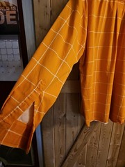 Mens Ivey Crew Light Orange With White Stripe Long Sleeve Button Up Size M