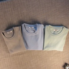 Coofandy Large Waffle Knit Lot of 3 t-shirts Green, Blue, Grey Viscose/Poly