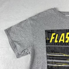 The Flash Shirt Adult Large Gray Graphic Crew Neck Preshrunk Cotton Super Hero