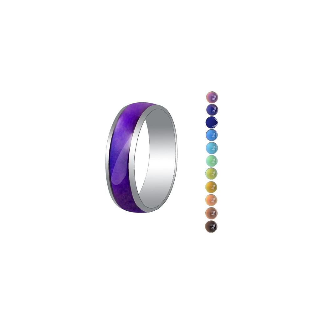 Mood Ring for Teens – 6mm Stainless Steel Temperature Sensative Color Changin…