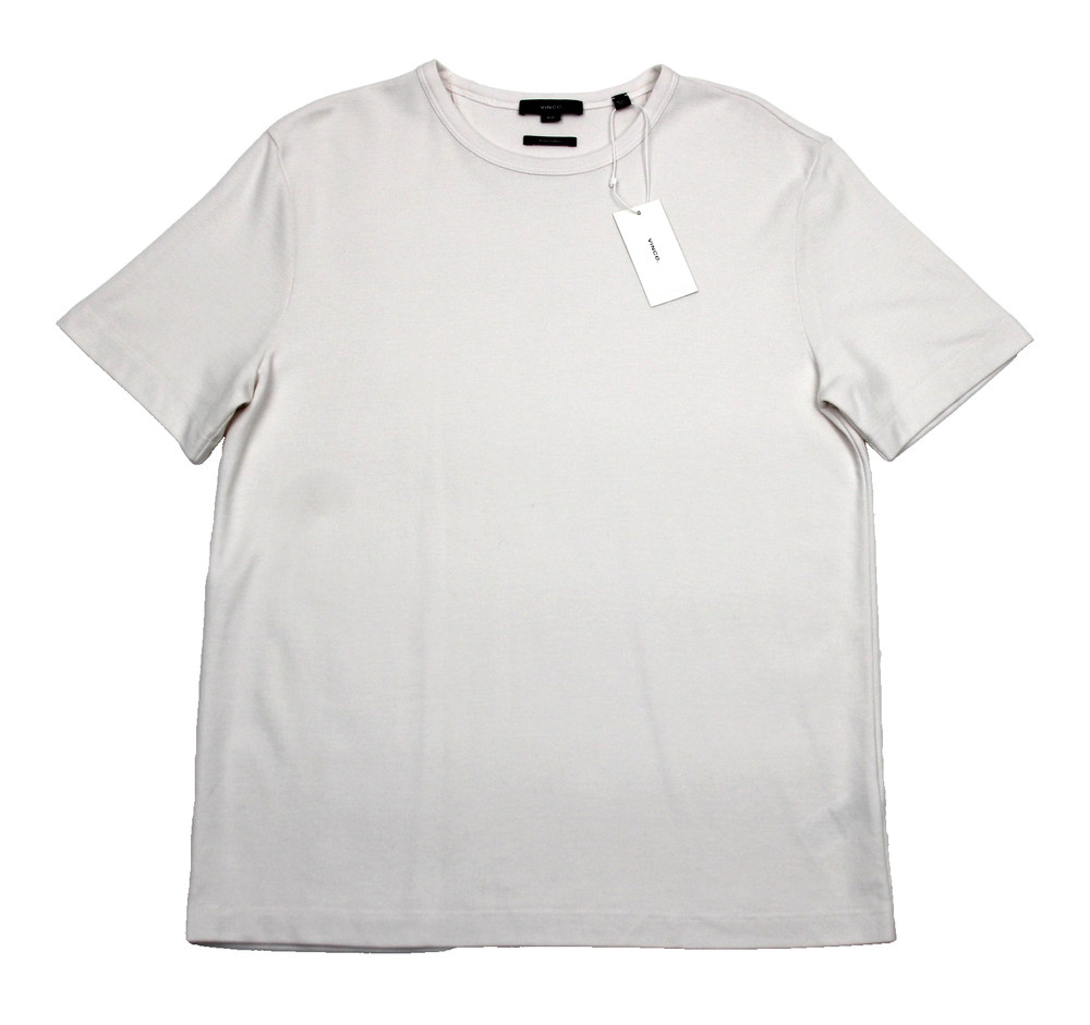 Vince Shirt Mens Medium White Pima Cotton Crew Neck Short Sleeve Tee Casual