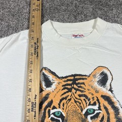 Vtg 1990 Bengal Tiger Big Print Graphic T Shirt XL Nature Animal Wildlife Cat