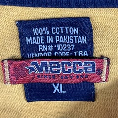 Mecca USA Shirt Mens XL Yellow Graphic Patch Raglan Streetwear 100% Cotton