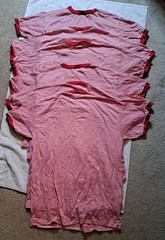 6 Vintage 80s 90s Russell Athletic Ringer Heather Red Tri Blend Large Blank