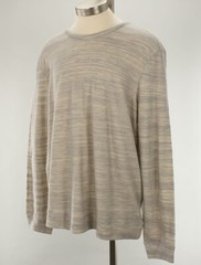 JOHN VARVATOS Light Gray Heather Textured Japanese Fabric Crew Knit Shirt XL NWT