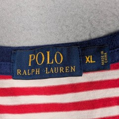 Polo Ralph Lauren T-Shirt Mens XL Red White Striped Pocket Short Sleeve Cotton