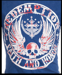 ARCHAIC by AFFLICTION American Flag CROSSED DEATH Short Sleeve Slim Fit T-shirt