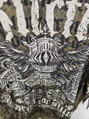 Affliction Dead Or Alive Shirt Men’s Large Copper Crewneck Beaded Rockabilly