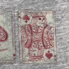 VTG Y2K Lucky Brand Venice Burnout Graphic T-Shirt Men’s M Gray Skull Poker Card