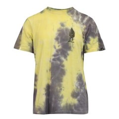 Element Men’s T-Shirt Yellow Dark Grey Tie-Dye Mushroom Graphic S/S (S17)
