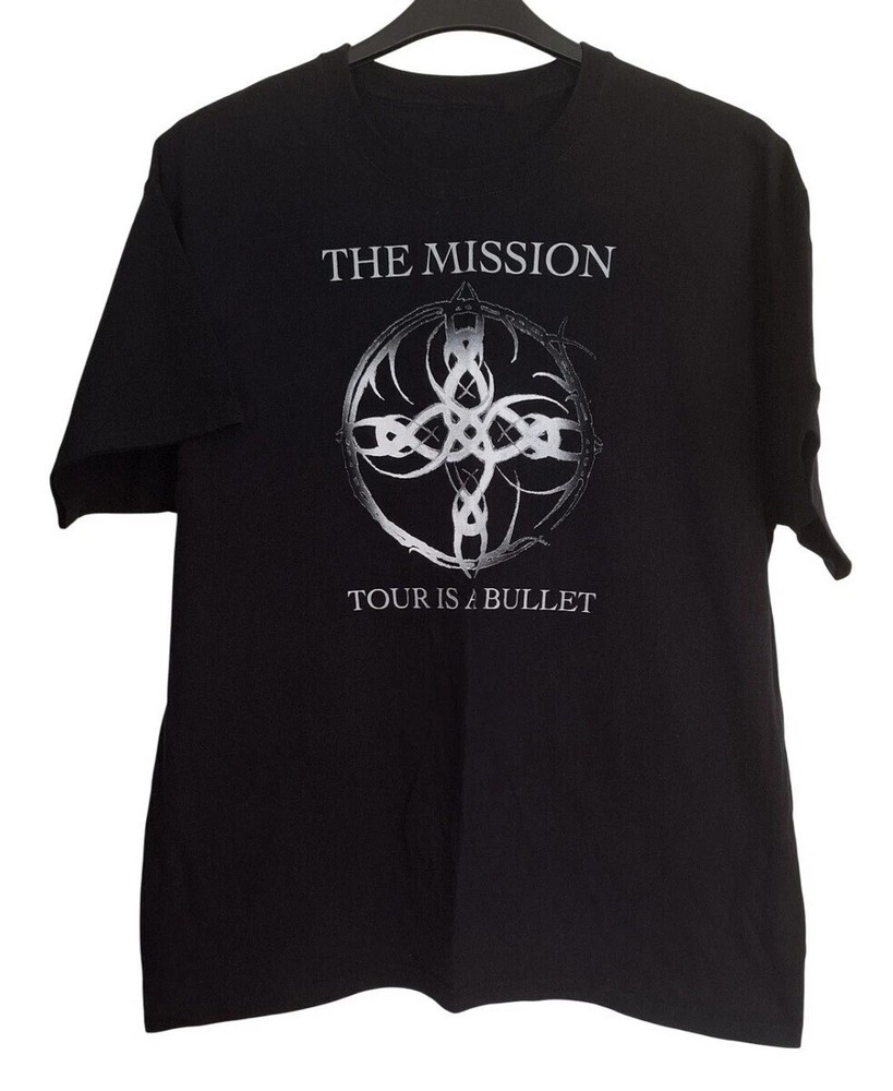 Vtg THE MISSION Band Tour Is A Bullet Cotton Black All Size T Shirt AM709