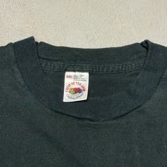 Rare Vintage Fruit Of The Loom Shirt Men’s 2XL Solid Black Chest Pocket USA Made