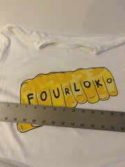 Men’s FOUR LOKO Liquor White T-shirt – Size L Poly-Cotton EUC