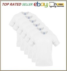 Gildan Men’s Crew T-shirts, Multipack, Style G1100, White 6-Pack ( Select Size)