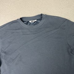 Uniqlo T Shirt Mens Small Blue U AIRism Oversized Casual Short Sleeve Essential