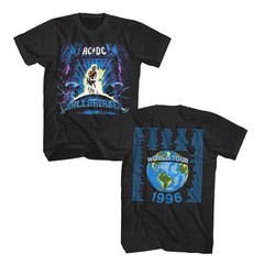 ACDC Ballbreaker World Tour 1996 Men’s T Shirt Locations Rock Band Concert