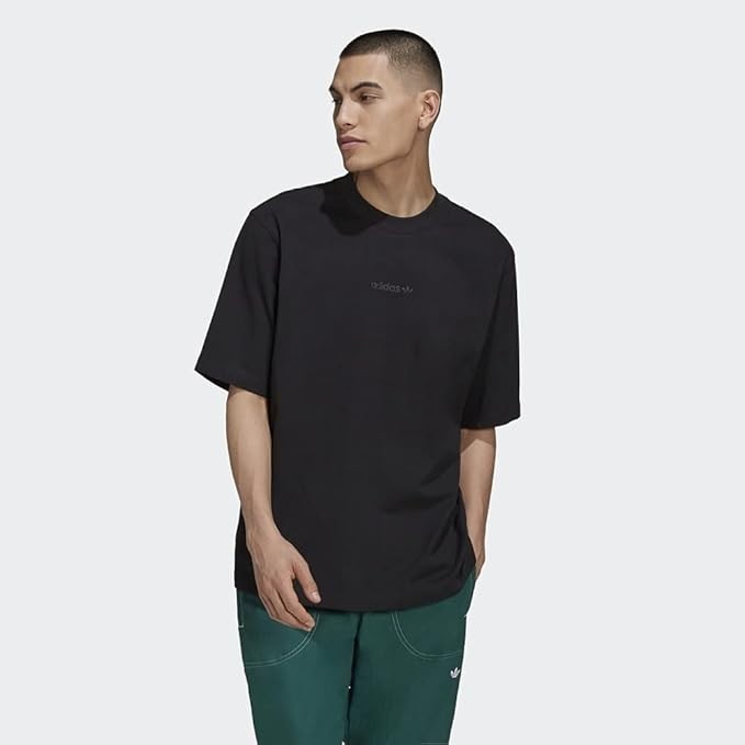 adidas Originals Men’s Rib Detail Tee HB8044 – M, Black, Q2(C885T)
