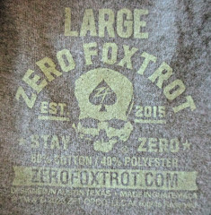 Zero Foxtrot T Shirt Men’s L Large Skull Logo Military Tactical Olive Drab Green