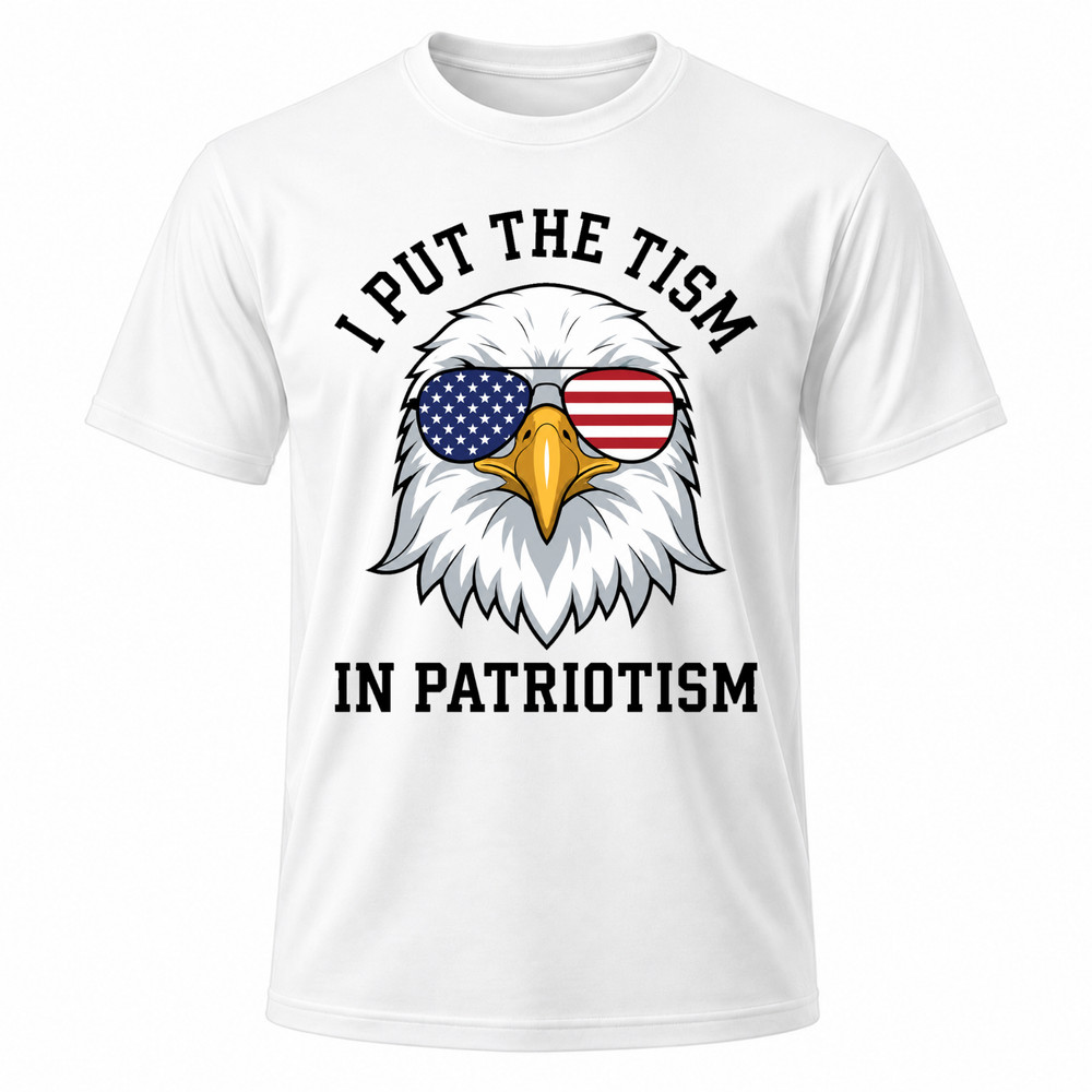 Patriotism Retro Eagle USA Flag White T-Shirt
