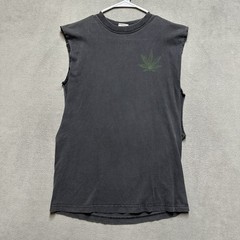 Vintage Weed Tee Shirt Mens L Black Sleeveless Mary Juanita Graphic Sexy Girl