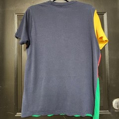 Levi’s Tee Striped Multi Color Block Spellout Medium T-Shirt Cotton Polyester