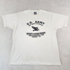 Vintage US Army Shirt Mens XL White 2nd Army Schools 1991 Tee Screen Stars Best
