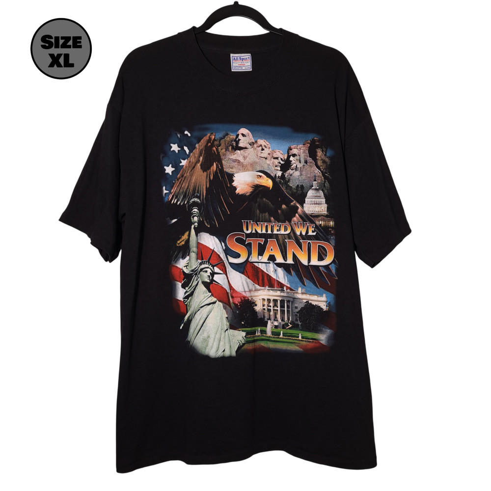VINTAGE United We Stand USED Shirt (XL, USA, Eagle, White House, Single Stitch)