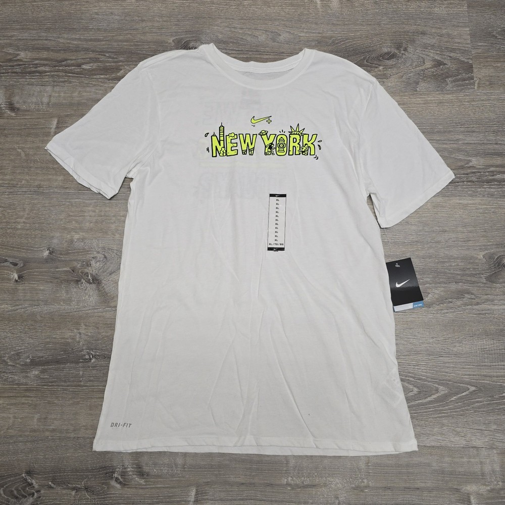 Nike Dri-FIT New York Running Today Graphic T Shirt Mens XL NWT White Athletic