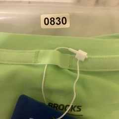 Brooks Luxe T-Shirt Mens Medium Stretch Short Sleeve Neon Limeade Running UPF