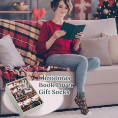 6 Pairs Book Lover Fuzzy Socks Winter Cozy Book Lover Socks Funny Bookish Gif…